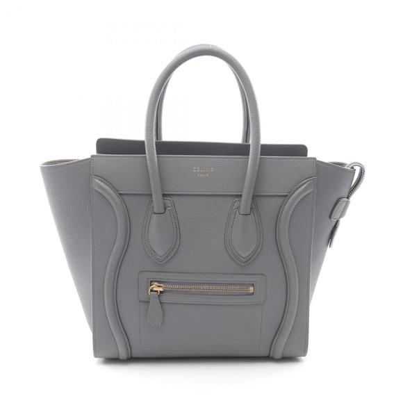 CELINE Gray Leather Tote Bag - Picture 1 of 13